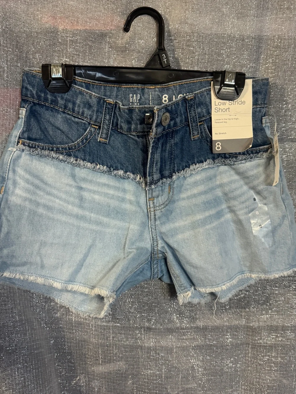 GAP Two-Tone Light and Dark Blue Denim Low-Rise Shorts